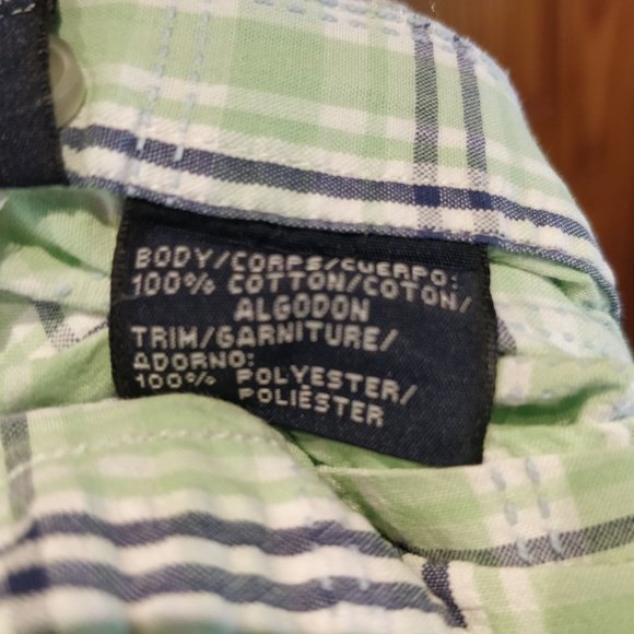 Tommy Hilfiger Plaid Shirt Large Green White Blue Cotton Button Down - Picture 4 of 6